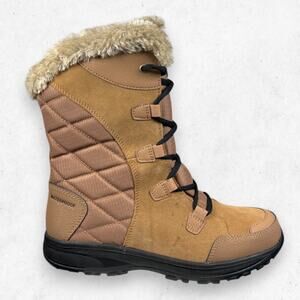 Columbia Ice Maiden II Waterproof Winter Snow Boots Women's 9 Elk Tan Fur